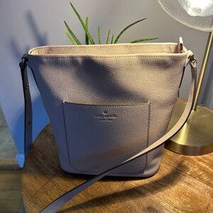 Kate Spade Elsie Pebbled Leather Bucket Bag Warm Beige